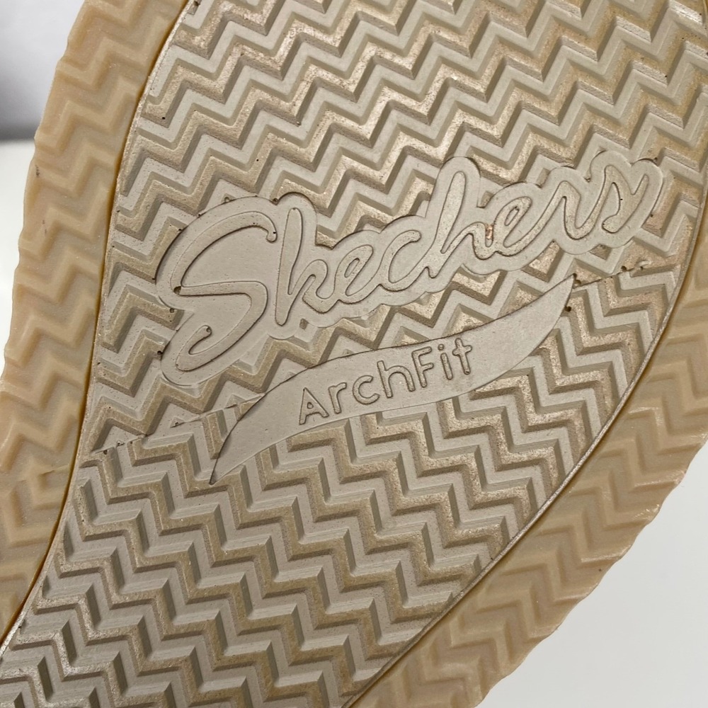 Skechers Cali Rare Blossom Wedge Sandals Brown Arch Fit Cork Flip Flops Size 8 - Picture 7 of 11